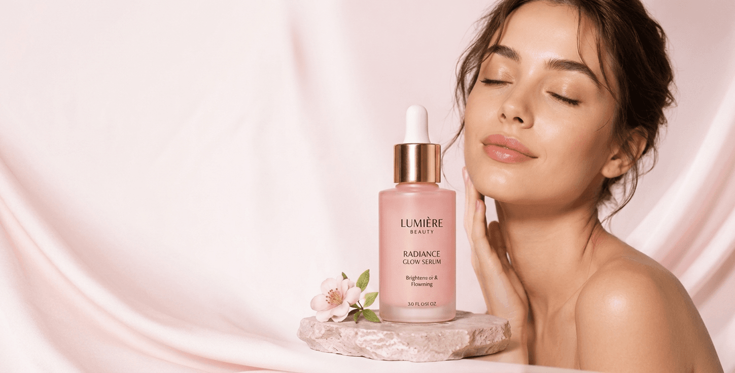Radiant skin with skincare serum